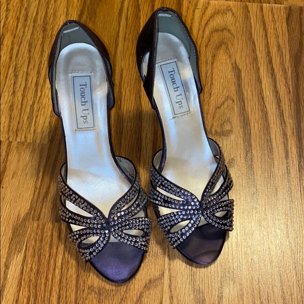 Bridesmaid Dress Shoes Purple with Rinestones